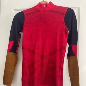 Smartwool Red and Black Crew Neck Sweater